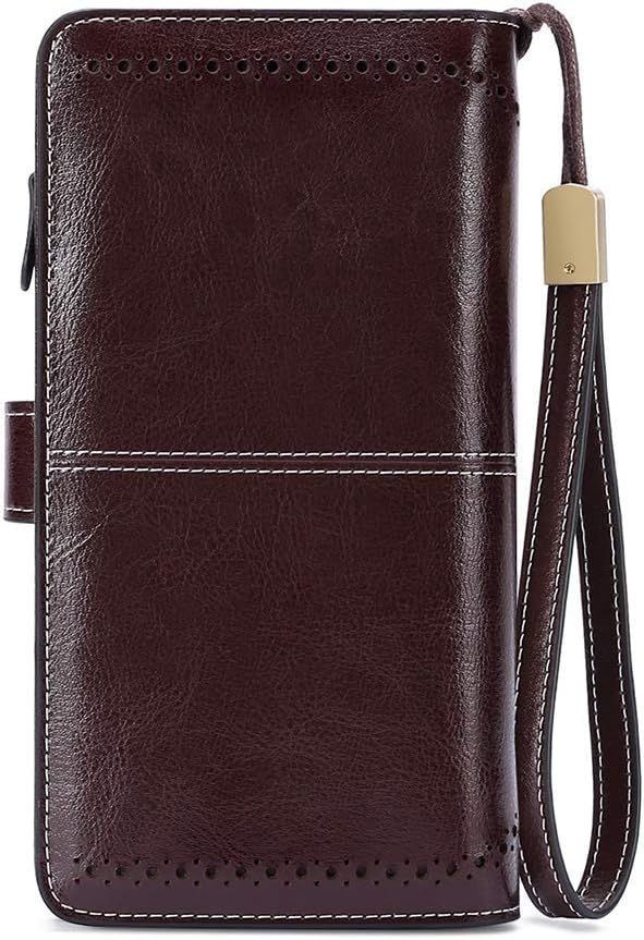 SENDEFN Wallets for Women Leather Credit Card Holder with RFID Blocking Large Capacity Wristlet | with RFID Blocking - Image 6