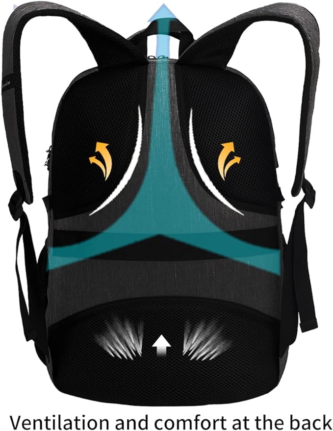 SHRRADOO Travel Laptop Backpack for Men Women, College High Schoolbag | Anti Theft Backpacks with Combination Lock, Carry On Flight Approved, Fit 17 Inch Laptop, High School Backpack, Work Daypack - Image 4