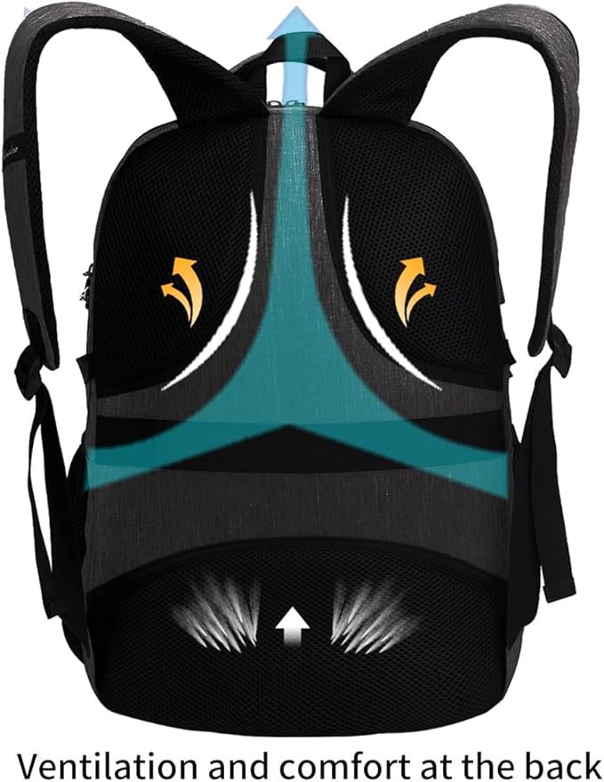 SHRRADOO Travel Laptop Backpack for Men Women, College High Schoolbag | Anti Theft Backpacks with Combination Lock, Carry On Flight Approved, Fit 17 Inch Laptop, High School Backpack, Work Daypack - Image 4