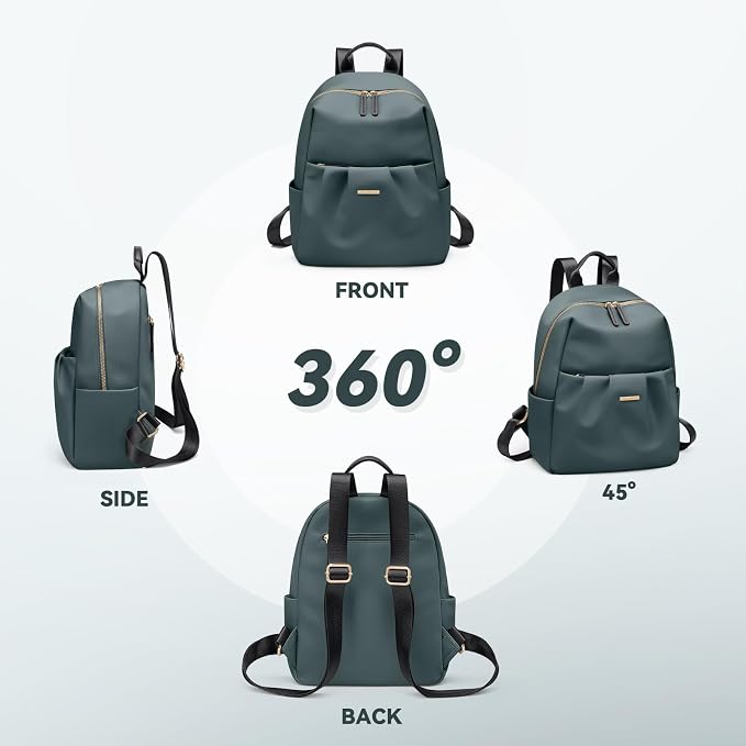 Small Backpack for Women, Cute Backpack Casual Work Daypack Purse for College Travel, fit 9.7 Inch, Dark Green - Image 7