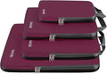 BAGAIL 4 Set/6 Set/8 Set Compression Packing Cubes Travel Accessories Expandable Packing Organizers (Cloth Pattern, 4-Burgundy) by BAGAIL