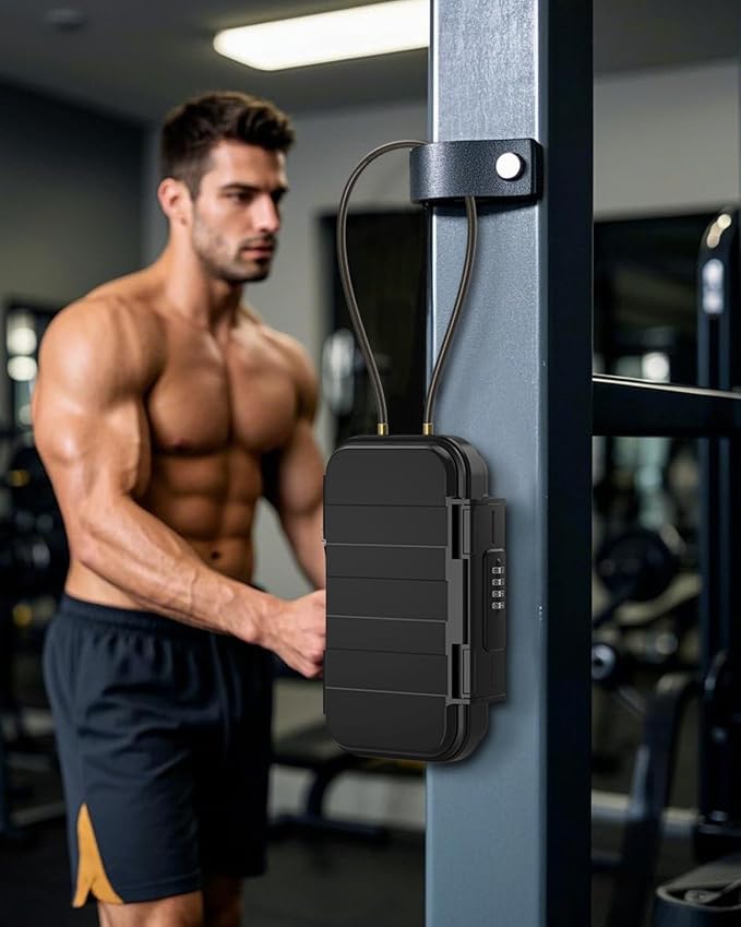 AMIR Portable Safe Box, Combination Security Case LockBox with Code, Waterproof Anti-Theft Mini Travel Safe Box with Removable Chain, Portable Lock Box for Home, Office, Christmas - Image 8