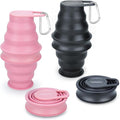 Nefeeko Collapsible Water Bottle, BPA Free Silicone Foldable Water Bottles | 17oz(500ml) Reuseable Water Bottles for Travel Gym Camping Hiking, Portable Leak Proof Sports Water Bottle with Carabiner by Nefeeko