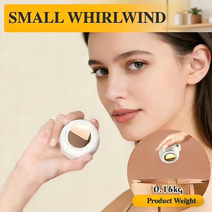Portable Silent Mini Bladeless Electric fan Clip-On,3-Speed Rotatable Hands-Free Clip-On Fan for Shirt and Waist,Portable Mini Bladeless Fan Clip-On,For Outdoor & Travel & Office & Indoor - Image 3