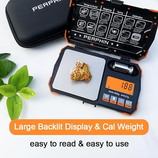 Pocket Scale, Dual Powered, Precision Gram Scale with Zipper Case | Digital Small Coin Scale, Large Backlight Display, 200g x 0.01g, 6 Weighing Units,Cal Weight, USB Cable Included - Image 5
