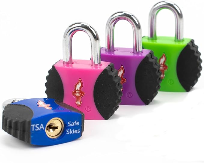 Safe Skies 4-Pack 4-Color Family TSA Travel Key Lock | 4 Colors for Family (Pink/Blue/Purple/Green) | Keyed Alike | 2 Keys/Lock | TSA Safe Skies Approved | 90-Day Warranty - Image 6