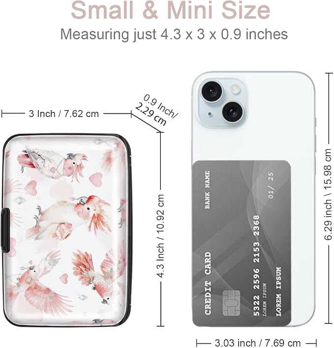 Coco Rossi Credit Card Holder RFID Aluminum Small Mini Wallet Women | Metal Wallet, Business Cards Holder, ID Case, Slim Sleeves, Womens Girls Gift, Carry Proof Wallets for Travel, Parrots - Image 5