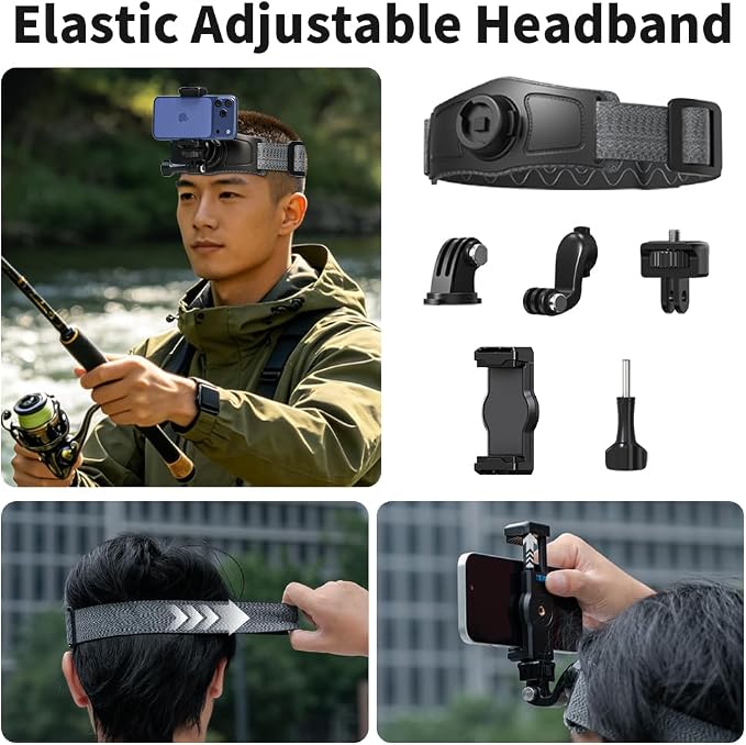 4 in 1 Phone Accessories Kit, Quick Release Head Strap Mount + Chest Mount Harness + Backpack Clip Holder + Palm Strap Kit for POV/VLOG,Cell Phone Clip Compatible with iPhone,Samsung and More Phones - Image 2