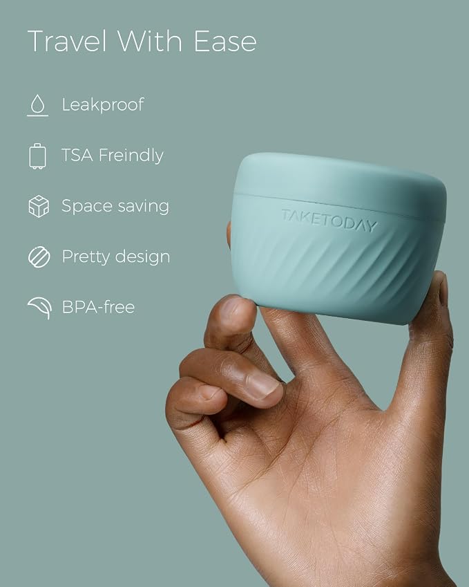 TakeToday Travel Containers for Toiletries, 3oz, 4 Pack, Grey | Air Travel Leak-Proof, TSA Approved, Silicone Jars with Lid, for Cosmetics & Toiletries - Image 2