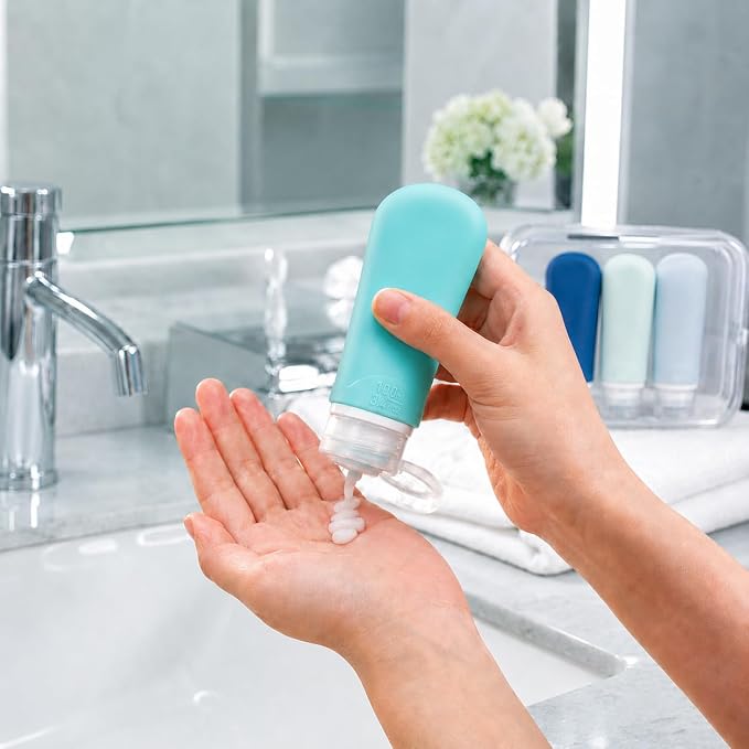 INSFIT Travel Bottles for Toiletries, TSA Approved 3oz Travel Size Containers, BPA Free Leak Proof Squeezable Silicone Tubes for Shampoo Conditioner Lotion Body Wash with Labels - Image 5
