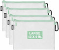Air Production Large Clear Zipper Pouch (4-Pack) – Cable Organizer & Travel Gear Bag for Electronics, Camera Accessories, Tool Pouch & Small Tech Storage (Mint Green) by Unknown