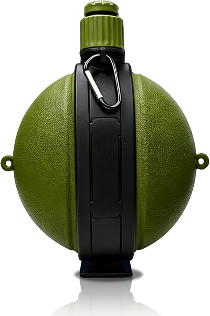 Premium Collapsible Water Bottle for Travel - 580ML Foldable & Portable with Compass/Hook, Food Grade Material - Ideal for Hiking, Camping (Army Green) by aifitbre