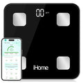 iHome Digital Bluetooth Smart Scale for Body Weight, Weight Scale, Including BMI, Body Fat, Muscle Mass, Batteries Included (Black Smart Bluetooth) by iHome