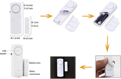 2 Pack Window Alarm Door Alarm for Home Security System, Pool Door Alert Safety Toddler Door Open Alert Sensor - Image 2