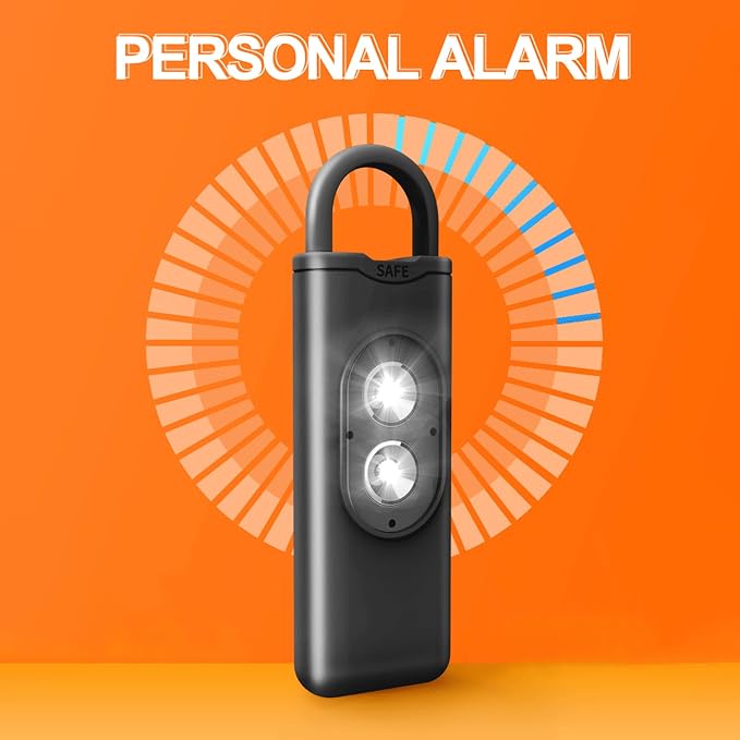 Halo-Siren Keychain, HaloSiren Personal Safety Alarm - 130db Loud Alarm Keychain with LED Strobe Light, Compact Emergency Siren (Double Flashing Lights - Purple + Copper Ring) - Image 7