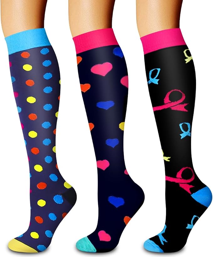 3 Pack Medical Compression Sock-Compression Sock For Women and Men Circulation -Best for Running,Nursing,Athletic Sports by LaiteHebe