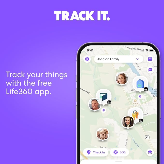 Life360 Tile - Bluetooth Tracker, Keys Finder and Item Locator for Keys, Bags and More. Phone Finder. Both iOS and Android Compatible. 1-Pack (Midnight) - Image 5
