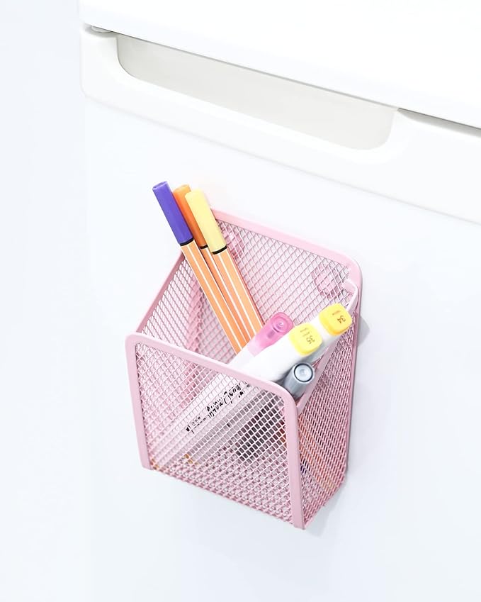 Magnetic Pencil Holder,Mesh Stainless Steel Pen Basket, Metal Writing Utensil Storage Organizer for Whiteboard,Blackboard,Kitchen, Locker, Home, or Office | Metal Writing Utensil Storage Organizer for Whiteboard,Blackboard,Kitchen, Locker, Home, or Office - Image 6