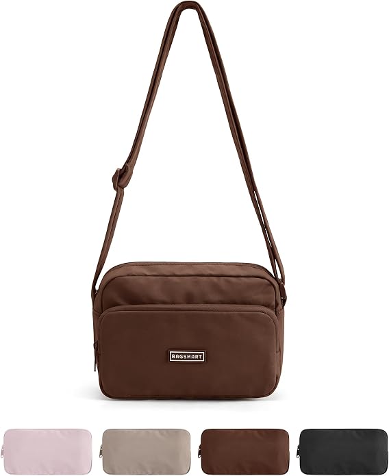 BAGSMART Mini Foldable Crossbody Bags for Women, Cute Travel Purses | 2.4L mini for daily travel campus, water-resistant sling bag, cute travel purse, classic shoulder bag by BAGSMART