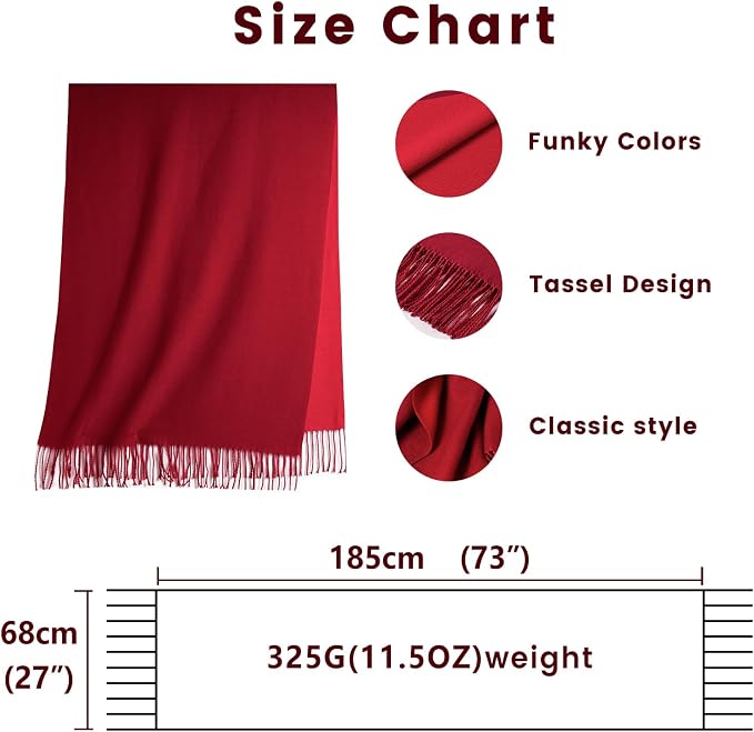 maamgic Women's Scarf Pashmina Shawls Blanket Scarf for Evening Dress | Soft Viscose Blend ,Lightweight,Large Scarf with Cozy Cashmere-Feel, Perfect For Weddings,Cruise Travel & Flights - Image 5