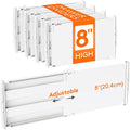 Lifewit 8" Tall Drawer Dividers, Adjustable Deep Drawer Organizer Clothes | 4 Pack 13.8"-22.2" Expandable White Plastic Separators for Dresser, Kitchen, Cabinet, Closet, Office Organization & Storage by Lifewit