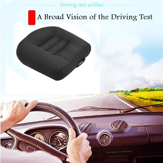 Srutirbo Car Booster Seat Cushion Raise The Height for Short People Driving Hip (Tailbone) and Lower Cack Fatigue Relief Suitable for Trucks, Cars, SUVs, Office Chairs, Wheelchairs (Pure Black) - Image 2
