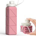 BEAUTAIL Collapsible Water Bottles 21oz/610mL, Silicone Travel Water Bottle | BPA Free, Leakproof & Reusable, Foldable Water Bottle for Traveling, Hiking, Gym, School, Sports, Outdoor, 1-Pack, Pink by BEAUTAIL