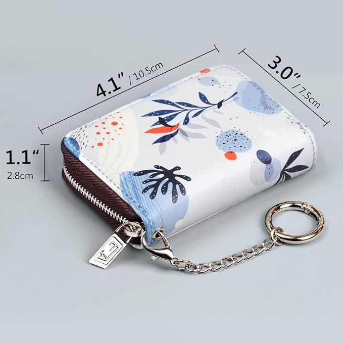 FurArt Zipper Wallet Women RFID Credit Card Holder keychain Wallet | ID Window RFID Blocking Compact Small business 15/16 slots - Image 6