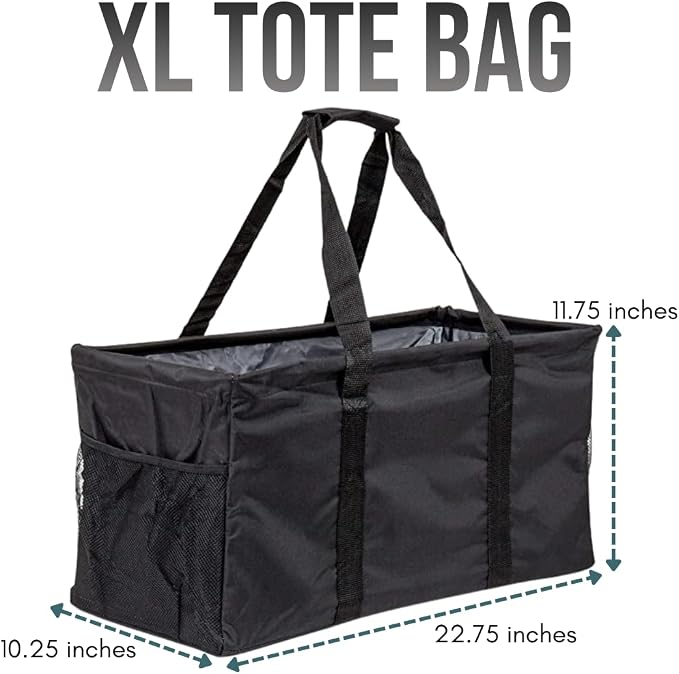 Extra Large Utility Tote Bag - Oversized Collapsible Large Beach Bag, Great for Pool with Sturdy Frame, Extra Side Pockets and Tons of Storage - Image 4