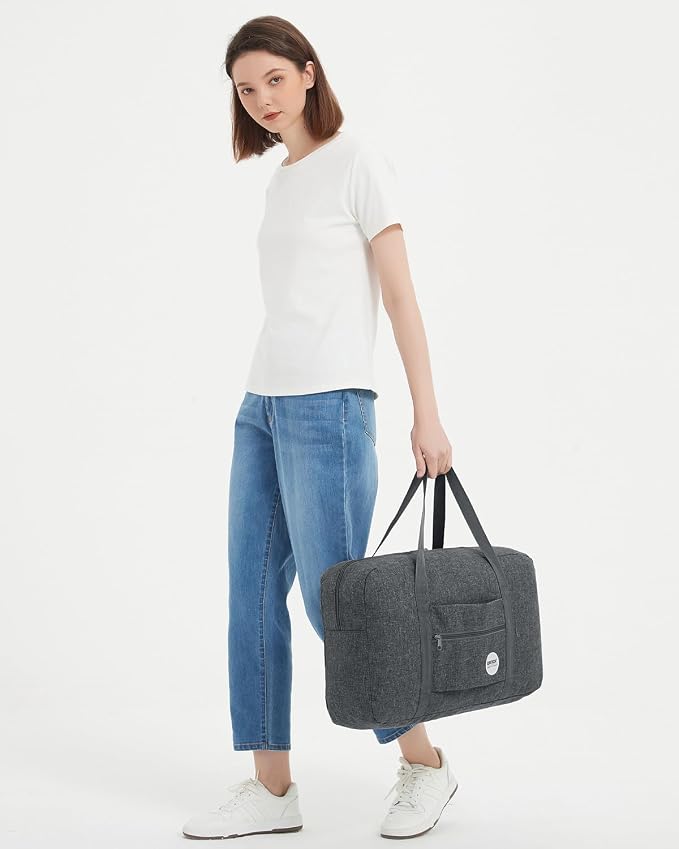WANDF Personal Item Travel Bag, Carry On Duffle Bag Women | 18x14x8 inches, Airline Underseat Aprroved, Weekend Overnight Trips, Lightweight Packable - Image 7