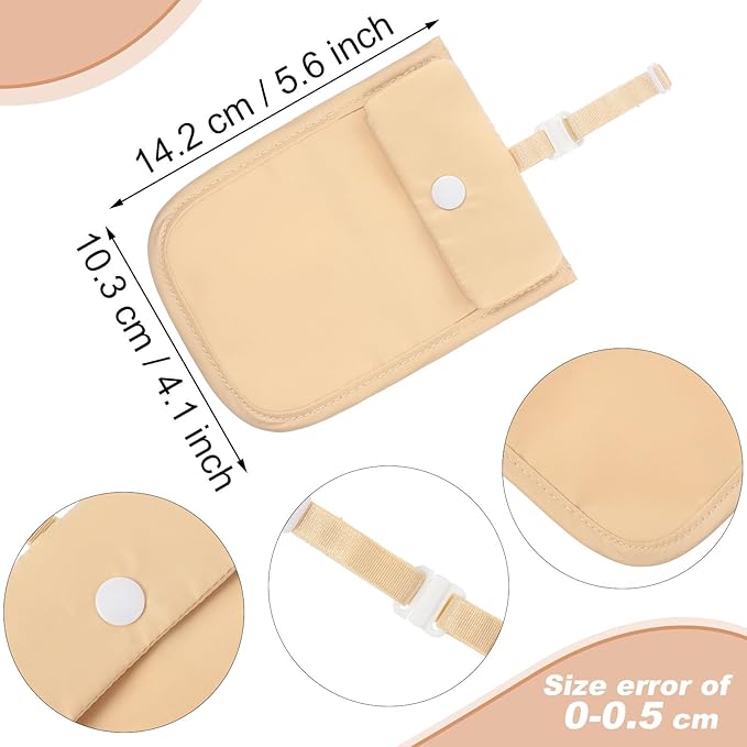 2 Pieces Travel Bra Wallet for Women Hidden Bra Wallet Pickpocket Proof Under Clothes Money Belt Pouch Secret for Passport Money Valuables(4 x 5.4 Inch,Nude, White) - Image 2