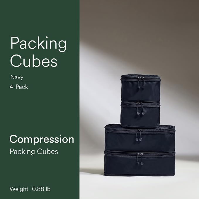 ANTLER - Compression Packing Cubes for Travel, Luggage Organiser for Suitcases or Bags, Travel Accessories, Set of 4, Navy Blue - Image 2