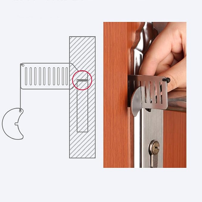 Portable Door Lock for Travel Improved Hotel Door Lock Apartment Security Device Door Perfect for Traveling Hotel Apartment (Alone Small) - Image 8