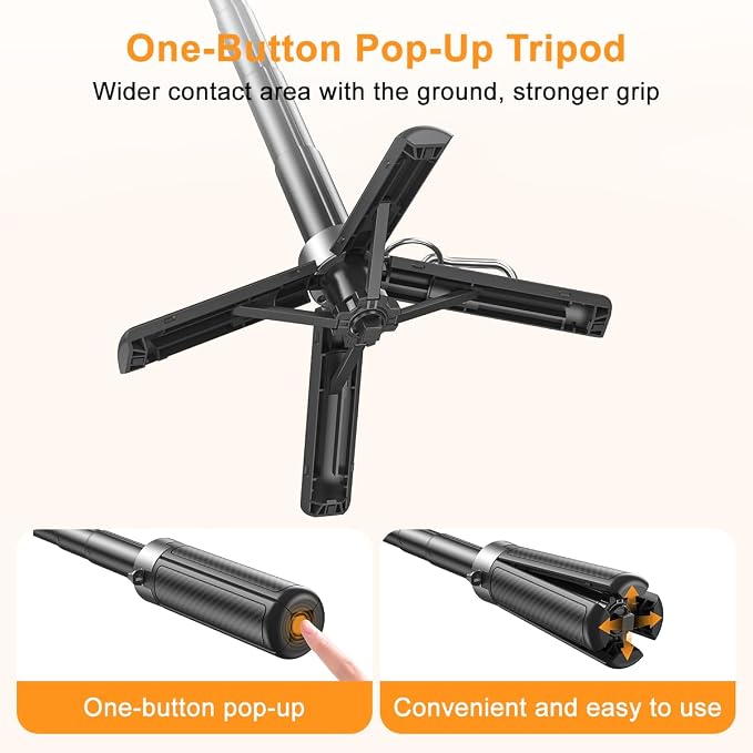 Upgrated 5-in-1 Magnetic Selfie Stick with Remote for Cell Phone 360° Rotation.Can Transforms into Mini Tripod/Camera Grip/Handheld Stabilizer/Phone Stand.Extend to 25 inches - Image 8