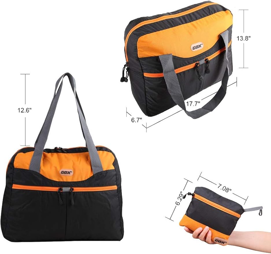 Packable Tote Bag Extra Small Duffel Bag Carry On Under Seat 20L Foldable | Nylon Packable Bag Travel Light Mens Personal Item Travel Bag Airplane Purse Carry On Bag for Women to Stand On Suitcase - Image 3