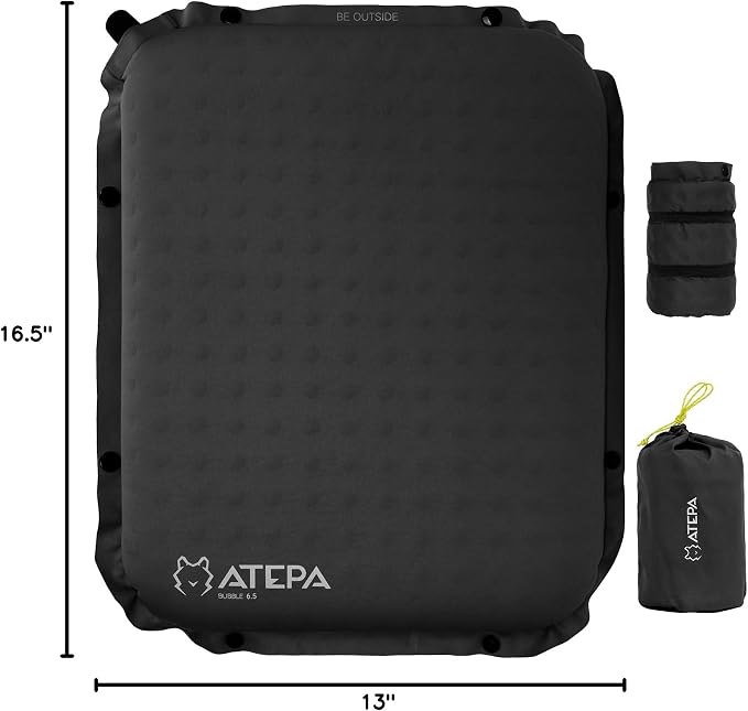 ATEPA Inflatable Seat Cushion | 2" & 2.5" Foam Core Seat Pad, Self Inflating, Compact, Stadium, Airplane, Travel, Camping, Hiking, Sports events - Image 8