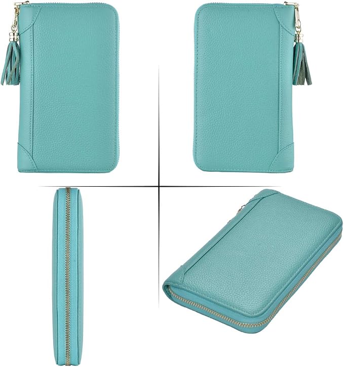 Easyoulife Credit Card Holder Wallet Womens Zipper Leather Case Purse RFID Blocking - Image 6