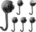 LOVIMAG Swivel Magnetic Hooks, 40LBS, Pack of 6 | Cruise Cabin Ship Essentials 2026, Heavy Duty Magnets for Refrigerator, Classroom, Kitchen, Hanging Mug, Black by LOVIMAG