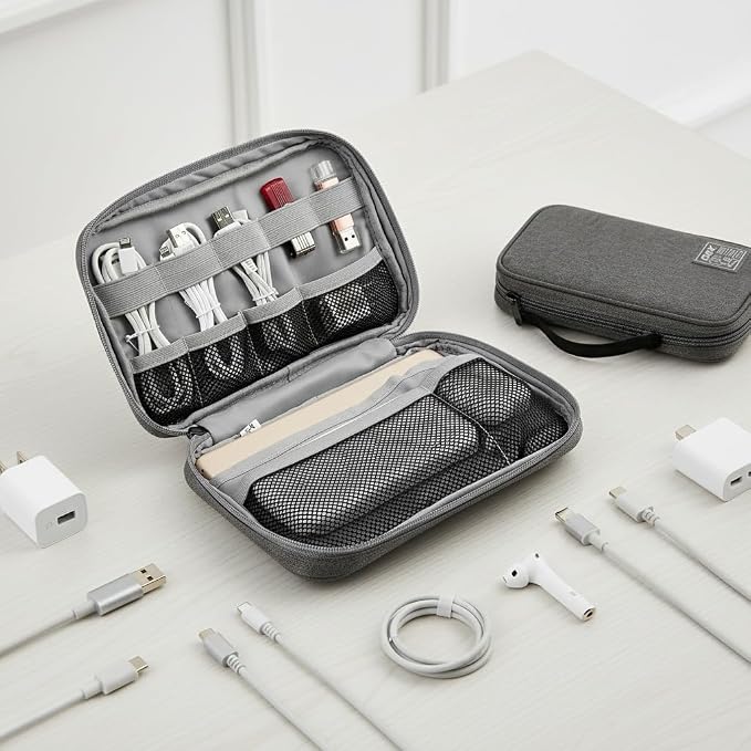 GOX Tech Pouch Accessories Case Organizer for Travel Small Electronics Bag | Cord Organizer for Travel, Electronics travel Organizer Travel Case, Mouse and Charger Pouch - Image 7