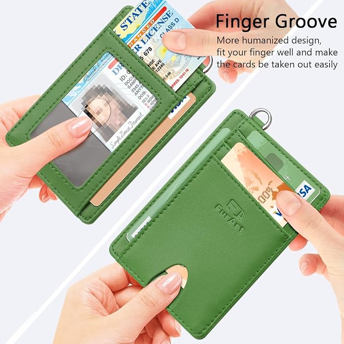 FurArt Slim Minimalist Wallet RFID Credit Card Holder for Men | slim minimalist compact rfid id window thin - Image 3