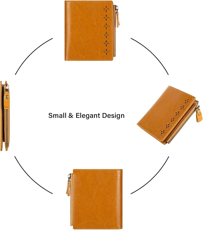 Ultra Thin Small Compact Leather Womens Girls Wallets RFID Blocking Credit Card Holder for Women - Image 6