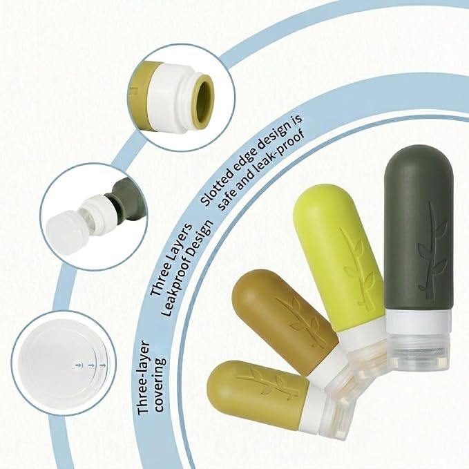 DEPOZA Travel Bottles Kit (16 Pack) - TSA Approved, Leak Proof Silicone Squeezable Containers for Toiletries. Complete Set with Jars, Sprayers & Bag (M-Green) - Image 5