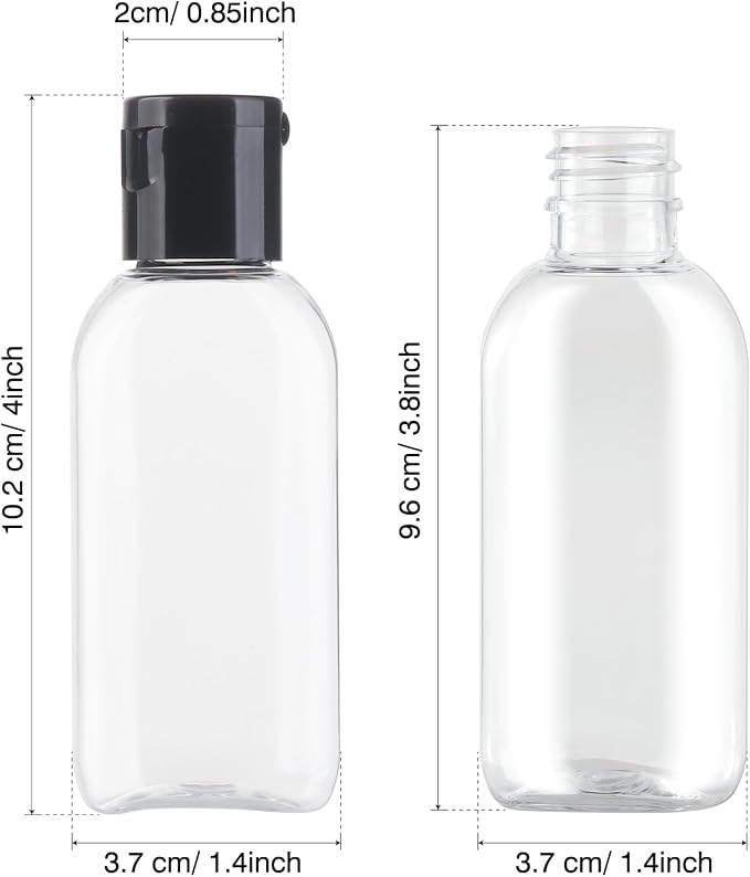 Travel Bottles for Toiletries TSA Approved 6Pack 1.69oz Leak Proof | Small Plastic Squeeze Bottle Refillable Empty Mini Travel Size Bottles Containers with Labels for Shampoo Conditioner Lotion - Image 2
