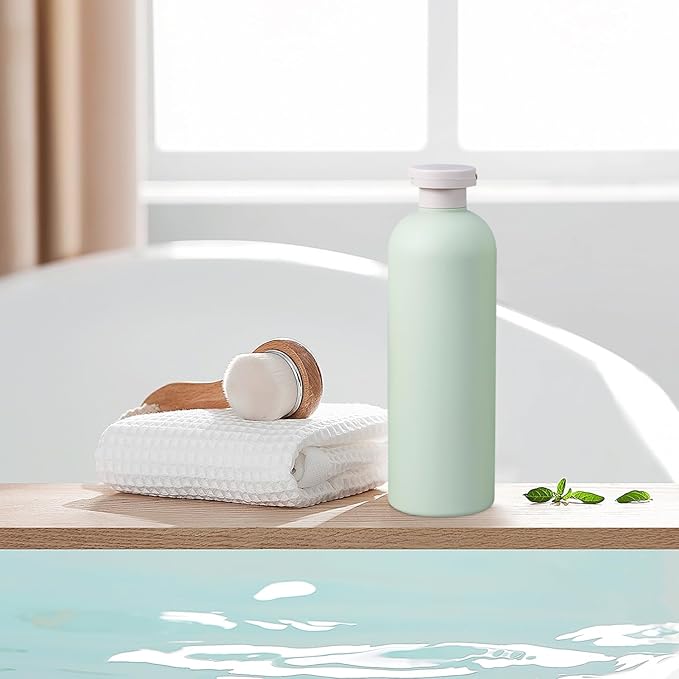 13.5 oz Plastic Travel Shampoo Bottles, Refillable Flip Cap Squeeze Bottles for Toiletries, Large Leakage-proof Travel Shampoo and Conditioner Container (Blue and Green) - Image 5