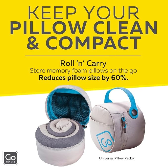Universal Travel Pillow Packer, Compatible with Most U-Shaped Memory Foam Neck Pillows, Roll to Fit, Perfect for Airplane, Bus, Car, and Train Journey, Travel Essentials, Blue - Image 4