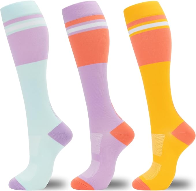 fenglaoda Compression Socks for Women Men 3 Pairs Graduated Compression Support Circulation Socks for Nurses by fenglaoda