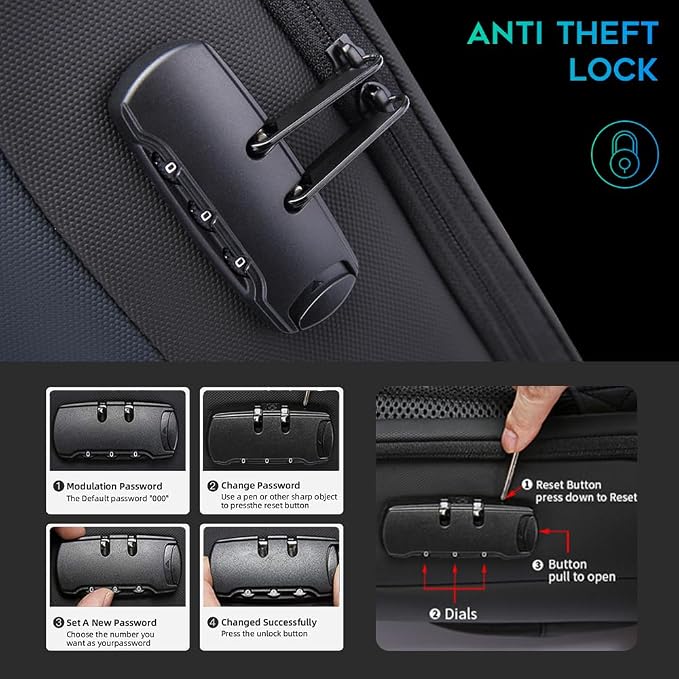 BANGE Anti Theft Backpack,Slim Laptop Backpacks Fit for 15.6 INCH，Business Backpack with USB Charging Port,Men Travel Backpack for Men and Women - Image 3