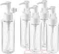 5 Pack 3.4Oz/100ml TSA Approved Travel Pump Bottle | Clear Empty Plastic Pump Bottles Dispenser, Portable Refillable Container, Lotion Dispenser Bottle, for Shampoo Shower Gel by wowang