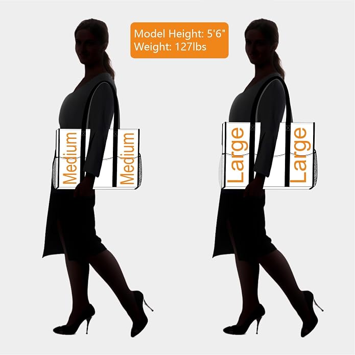 TOPDesign Utility Water Resistant Tote Bag with 13 Pockets, Top Zipper Closure & Thick Bottom Support, for Working Women - Image 5