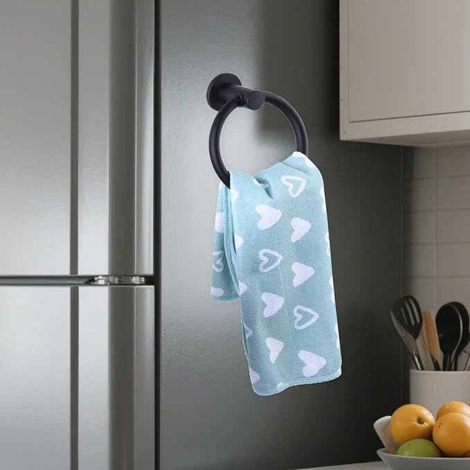 Magnetic Towel Holder for Refrigerator Kitchen Towel Ring Hook | Magnetic Towel Ring Holds Hand Towels Securely On Compatible Metal Surfaces With Adjustable Design For Kitchen Appliances. - Image 3